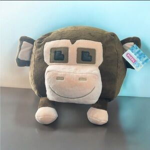 Nanco Minecraft Pixel Brown and Cream Plush Monkey